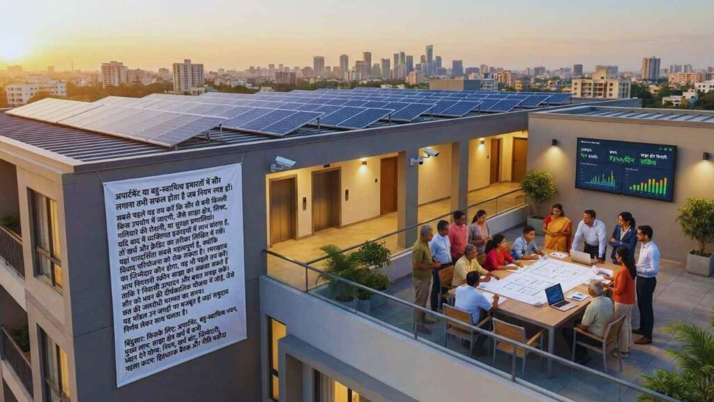 बहु-स्वामित्व इमारतों के लिए साझा छत आधारित सौर मॉडल