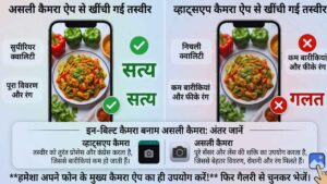 इन-बिल्ट कैमरे की जगह फोन के असली कैमरे का चुनाव करें