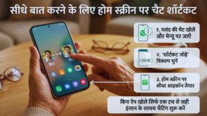 सीधे बात करने के लिए होम स्क्रीन पर चैट शॉर्टकट