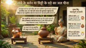 तांबे के बर्तन या मिट्टी के घड़े का जल पीना