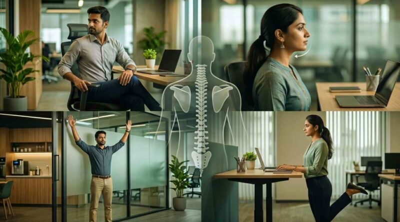 Posture exercises for office workers